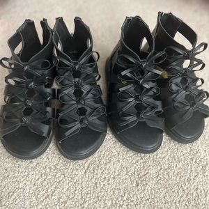 Black Sandals/ 2 pair size 12